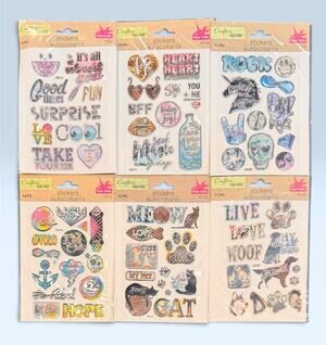 67pc Crafter’s Square Puffy Paper Craft Stickers Autocollants, Scrapbook Sticker